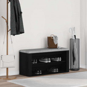 Shoe Bench Black Oak 39.4x13.8x17.7" Engineered Wood
