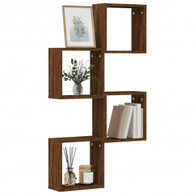 Wall Cube Shelves 4 pcs Brown Oak 11.8x5.9x11.8"
