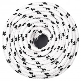 Braided Boat Rope White 0.39 "x82.0 ' Polyester