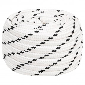 Braided Boat Rope White 0.63 "x164.0 ' Polyester