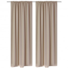 2 pcs Cream Slot-Headed Blackout Curtains 53.1 x 96.5"