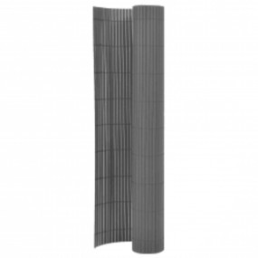 Double-Sided Patio Fence 43.3x157.5" Grey