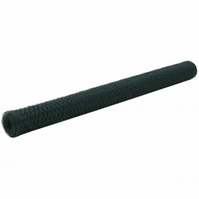 Chicken Wire Fence Steel with PVC Coating 82.0x4.9' Gre...