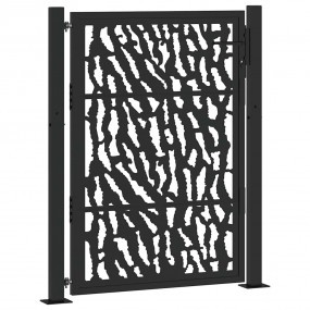 Patio Gate Black 41.3x51.2" Steel Trace  Design