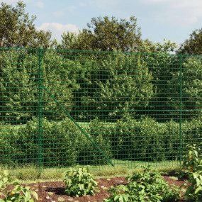 Wire Mesh Fence with Flange Green 7.2x32.8'