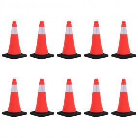 Reflective Traffic Cones with Heavy Bases 10 pcs 19.7 "