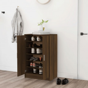 Shoe Cabinet Brown Oak 23.6x13.8x36.2" Engineered Wood