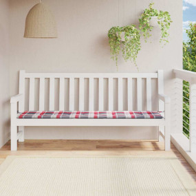 Patio Bench Cushion Red Check Pattern 200x50x1.6 " Oxfo...
