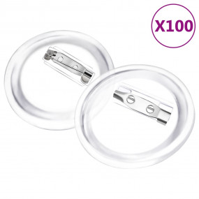 Button Badges Kit with Pins 100 Sets Acrylic 1.46 "