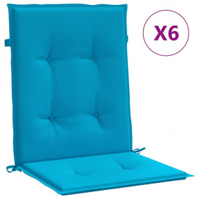 Patio Lowback Chair Cushions 6 pcs Blue 39.4x19.7x1.2" ...