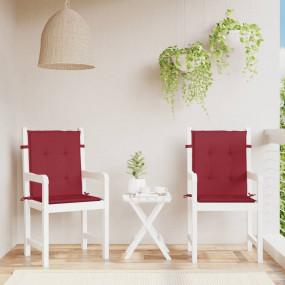 Patio Lowback Chair Cushions 2 pcs Wine Red 39.4x19.7x1...