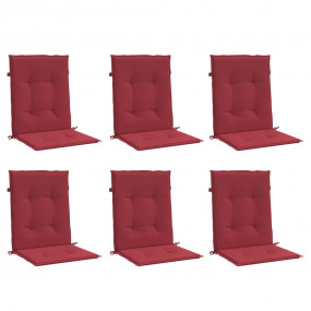 Patio Lowback Chair Cushions 6 pcs Wine Red 39.4x19.7x1...