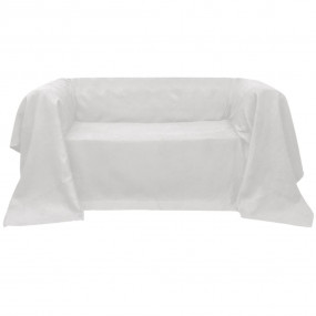 Micro-suede Couch Slipcover Cream 106.3 x 137.8"