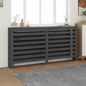 Radiator Cover Grey 66.5x7.5x33.1" Solid Wood Pine