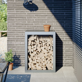 Firewood Rack 23.6x15.7x31.5" Galvanized Steel