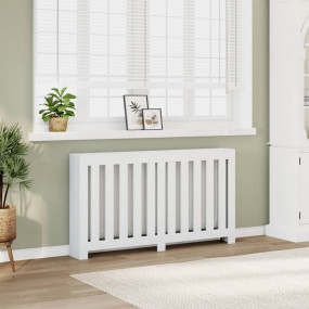 Radiator Cover White 58.7x7.9x32.3" Engineered Wood