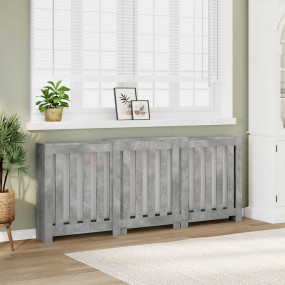 Radiator Cover Concrete Grey 80.7x8.5x32.9" Engineered ...