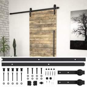 Sliding Door "SKIEN" Hardware Kit 72.0 " Steel Black