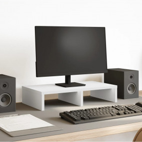 Monitor Stand White 19.7x10.6x3.9" Engineered Wood