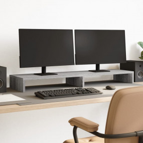 Monitor Stand Grey Sonoma 39.4x10.6x3.9" Engineered Woo...