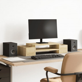 Monitor Stand with Storage Sonoma Oak 27.6x10.6x5.9" En...