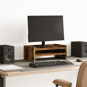 Monitor Stand Smoked Oak 16.5x9.4x6.3" Engineered Wood