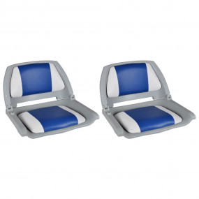Boat Seats 2 pcs Foldable Backrest With Blue-white Pill...