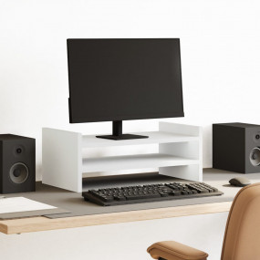 Monitor Stand White 19.7x10.6x7.9" Engineered Wood