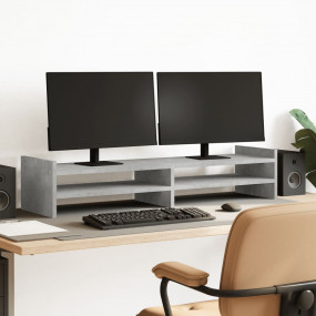 Monitor Stand Concrete Grey 39.4x10.6x7.9" Engineered W...
