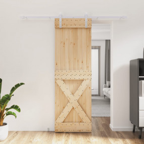 Sliding Door with Hardware Set 27.6x82.7" Solid Wood Pi...