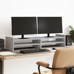 Monitor Stand Grey Sonoma 39.4x10.6x7.9" Engineered Woo...