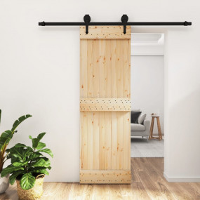 Sliding Door with Hardware Set 27.6x82.7" Solid Wood Pi...