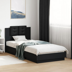 Bed Frame without Mattress Black 90 x 78.7 "