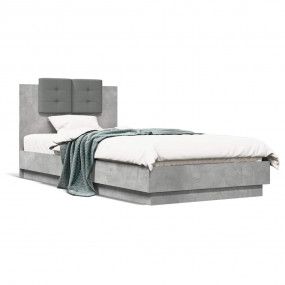 Bed Frame without Mattress Concrete Grey 90 x 78.7 "