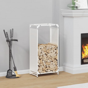 Firewood Rack White 17.3x11.0x35.4" Cold-rolled steel