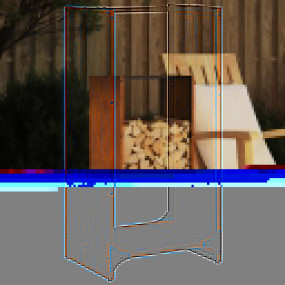 Firewood Rack 15.7x11.8x31.5" Weathering Steel