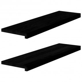 Window Sills 2 pcs Dark Brown 35.4x11.8x0.8" Solid Wood...