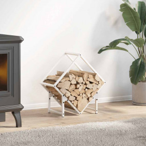 Firewood Rack White 19.7x9.8x19.7" Cold-rolled steel