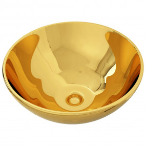Wash Basin 12.8x5.5" Ceramic Gold