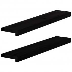 Window Sills 2 pcs Dark Brown 31.5x5.9x0.8" Solid Wood ...