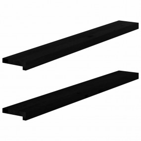 Window Sills 2 pcs Dark Brown 47.2x5.9x0.8" Solid Wood ...