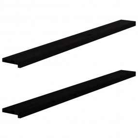 Window Sills 2 pcs Dark Brown 63.0x5.9x0.8" Solid Wood ...