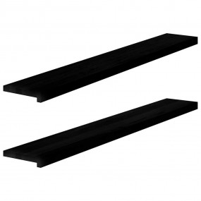 Window Sills 2 pcs Dark Brown 55.1x7.9x0.8" Solid Wood ...