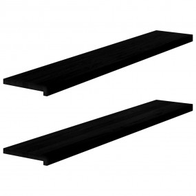 Window Sills 2 pcs Dark Brown 55.1x9.8x0.8" Solid Wood ...