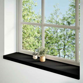 Window Sills 2 pcs Dark Brown 43.3x11.8x0.8" Solid Wood...