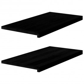 Window Sills 2 pcs Dark Brown 31.5x15.7x0.8" Solid Wood...