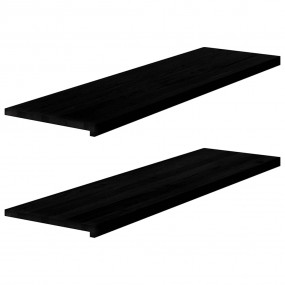 Window Sills 2 pcs Dark Brown 55.1x15.7x0.8" Solid Wood...