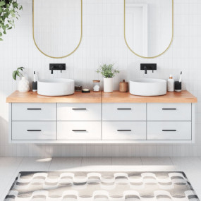 Bathroom Countertop Light Brown 78.7 x 19.7 x (0.8-2.4)...