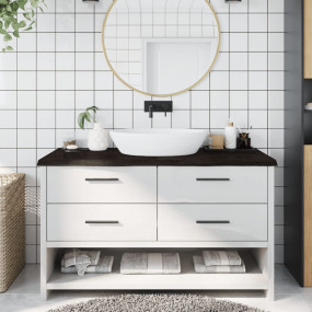 Bathroom Countertop Dark Brown 55.1 x 23.6 x (0.8-1.6) ...