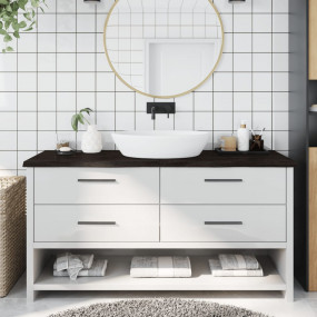 Bathroom Countertop Dark Brown 63.0 x 19.7 x (0.8-1.6) ...